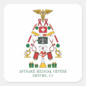 クリスマスメディカルセンターの医師とナース スクエアシール (正面)