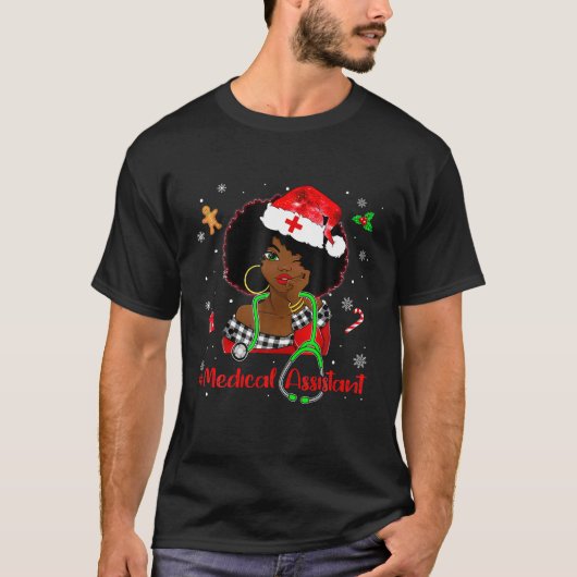 クリスマスメディカルナースライフAfrican Ame Tシャツ (正面)