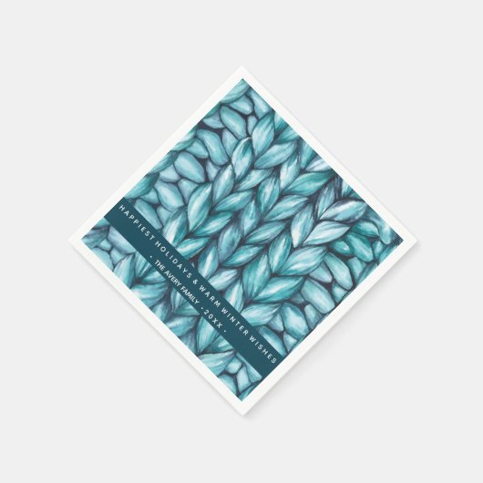 クリスマスメニパーソナライズされたット スタンダードカクテルナプキン (角)