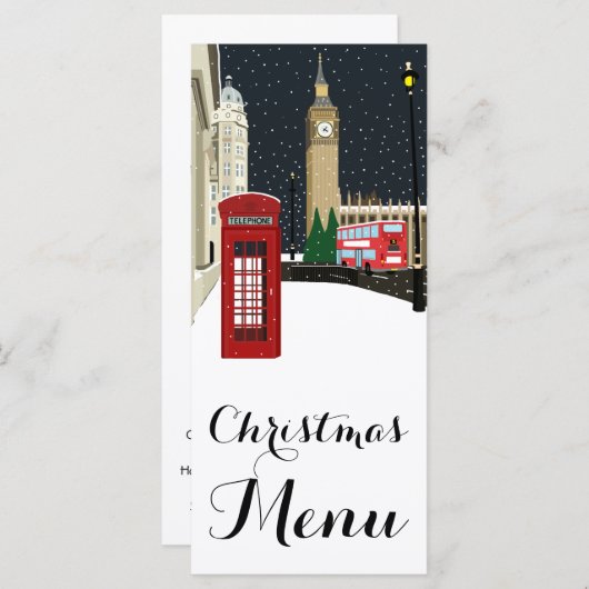 クリスマスメニューのロンドン メニュー (正面/裏面)