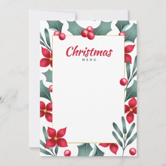 クリスマスメニューカーズ 招待状 (正面)