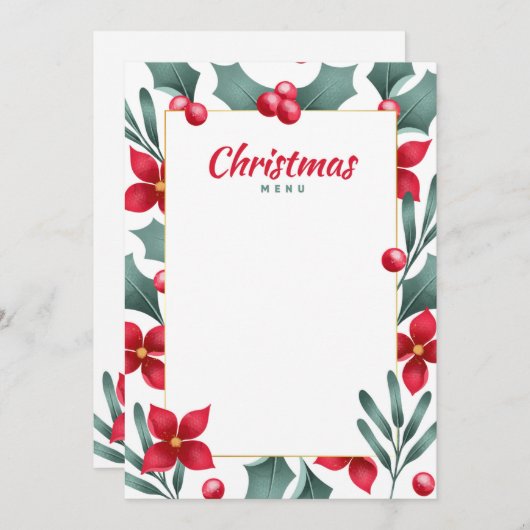 クリスマスメニューカーズ 招待状 (正面/裏面)