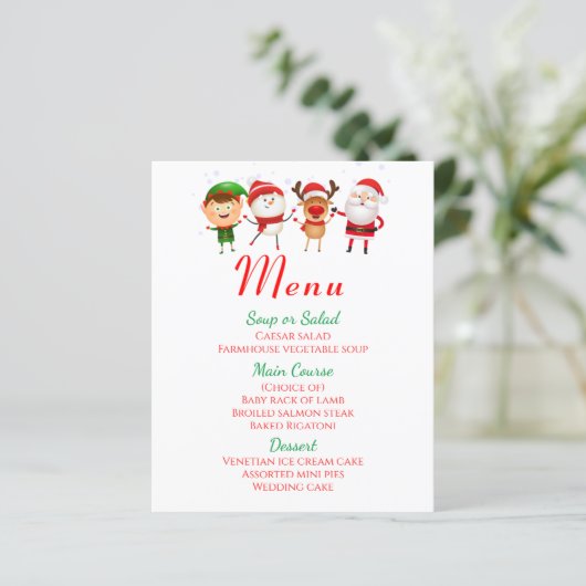 クリスマスメニューホリデーサンタクロース赤グリーン (スタンド正面)