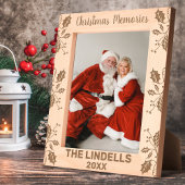 クリスマスメモリーズホリー離れ名前をカスタムする レーザー彫刻フレーム