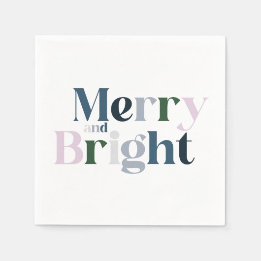 クリスマスメリーで明るいモダン スタンダードカクテルナプキン (正面)