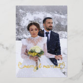 クリスマスメリーと写真結婚したのハッピーホリデー 箔シーズンカード (正面)