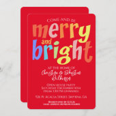 クリスマスメリーと明るいオープンハウスパーティー 招待状 (正面/裏面)