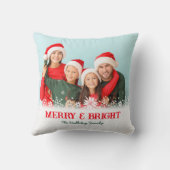 クリスマスメリーと明るいスノーフレーク2フォトファミリー クッション (裏面)