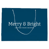 クリスマスメリーと明るいパーソナライズされた ラージペーパーバッグ (裏面)