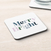 クリスマスメリーと明るいフォント コースター (左側)