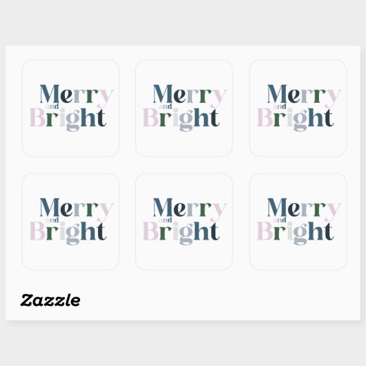 クリスマスメリーと明るいフォント スクエアシール (シート)