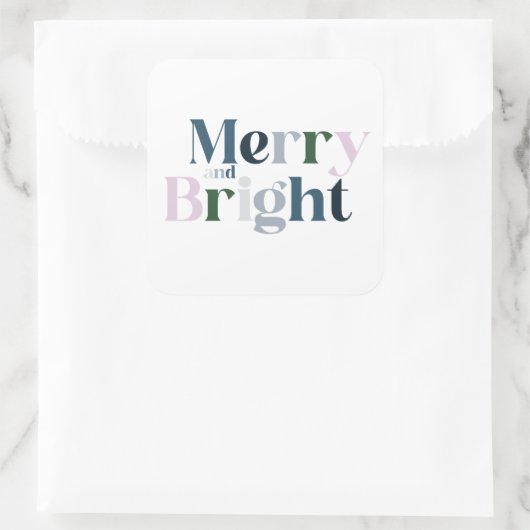 クリスマスメリーと明るいフォント スクエアシール (バッグ)