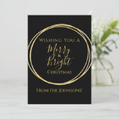 クリスマスメリーと明るいブラック金ゴールド シーズンカード (スタンド正面)