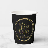 クリスマスメリーと明るいブラック金ゴールド 紙コップ (裏面)