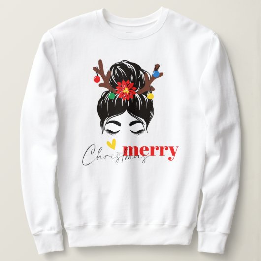 クリスマスメリーと明るいメリー,モダン,レトロな型 スウェットシャツ (デザイン正面)