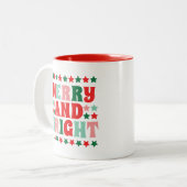 クリスマスメリーと明るいモダンピはっきりしたックレッド ツートーンマグカップ (正面左)