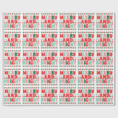 クリスマスメリーと明るいモダンピはっきりしたックレッド ラッピングペーパー (フラット)