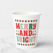 クリスマスメリーと明るいモダンピはっきりしたックレッド 紙コップ (正面)