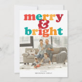 クリスマスメリーと明るい写パーソナライズされた真 シーズンカード (正面)