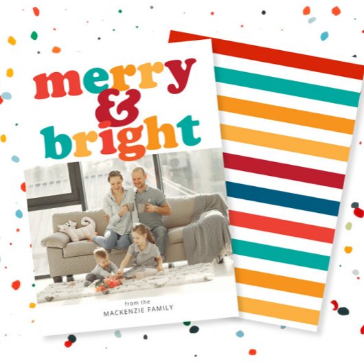 クリスマスメリーと明るい写パーソナライズされた真 シーズンカード