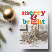 クリスマスメリーと明るい写パーソナライズされた真 シーズンカード
