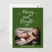 クリスマスメリーと明るい写パーソナライズされた真 ポストカード (正面/裏面)