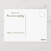 クリスマスメリーと明るい写パーソナライズされた真 ポストカード (裏面)