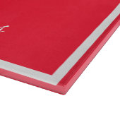 クリスマスメリーと明るい名前をカスタムするかわいい赤 カッティングボード (角)