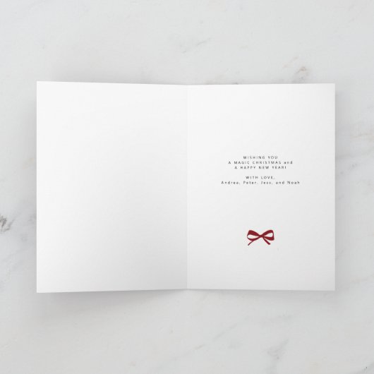クリスマスメリーと明るい家族のエレガント写真 シーズンカード (内部)