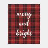 クリスマスメリーと明るい市松模様に毛布 フリースブランケット (正面)