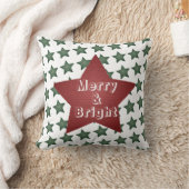 クリスマスメリーと明るい星模様 クッション (ブランケット)