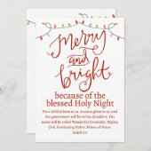 クリスマスメリーと明るい聖なる夜の赤いスクリプト シーズンカード (正面/裏面)