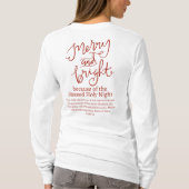 クリスマスメリーと明るい聖なる夜ホワイト&レッド Tシャツ (裏面)