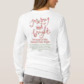 クリスマスメリーと明るい聖なる白の赤の緑 Tシャツ (裏面)