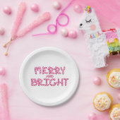 クリスマスメリーと明るい赤キャンディーケーンホリデー ペーパープレート (パーティー)