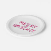 クリスマスメリーと明るい赤キャンディーケーンホリデー ペーパープレート (アングル)