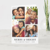 クリスマスメリーと明るい4フォトホリデー カード (正面)