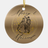 クリスマスメリーと結婚した セラミックオーナメント (正面)