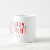 クリスマスメリーと鮮やかなピンクと赤 コーヒーマグカップ (正面左)