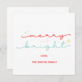 クリスマスメリーと鮮やかなピンクの赤 招待状 (正面/裏面)