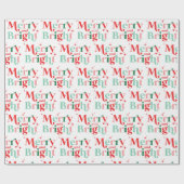 クリスマスメリーと鮮やかなピンク色の赤 ラッピングペーパー (フラット)