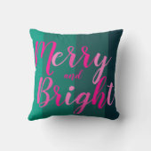 クリスマスメリーと鮮やかな緑のピンク クッション (裏面)