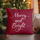 クリスマスメリーと鮮やかな赤の緑 クッション