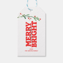 クリスマスメリーと鮮やかな赤 ギフトタグ