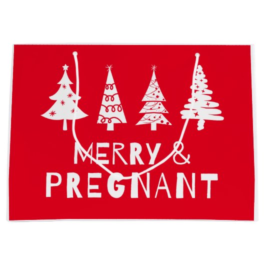 クリスマスメリーに妊娠して ラージペーパーバッグ (正面)