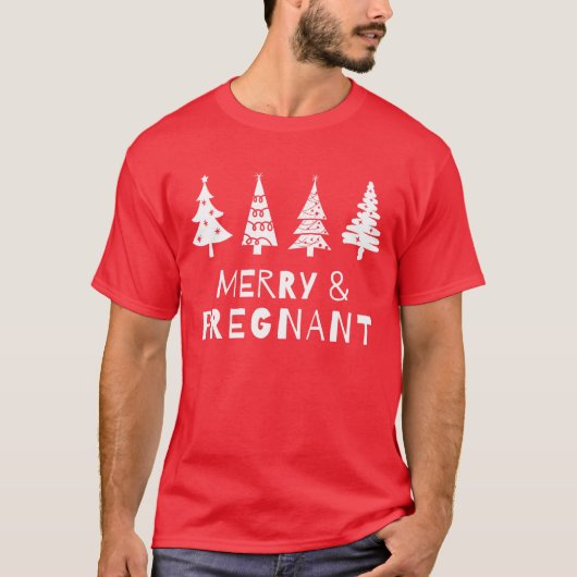 クリスマスメリーに妊娠して Tシャツ (正面)