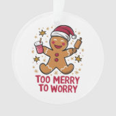 クリスマスメリーに食べ過おもしろいぎる オーナメント (正面)