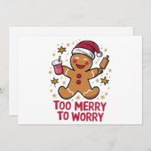 クリスマスメリーに食べ過おもしろいぎる シーズンカード (正面/裏面)