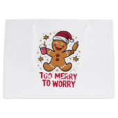 クリスマスメリーに食べ過おもしろいぎる ラージペーパーバッグ (正面)