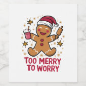 クリスマスメリーに食べ過おもしろいぎる ワインラベル (シングルラベル)